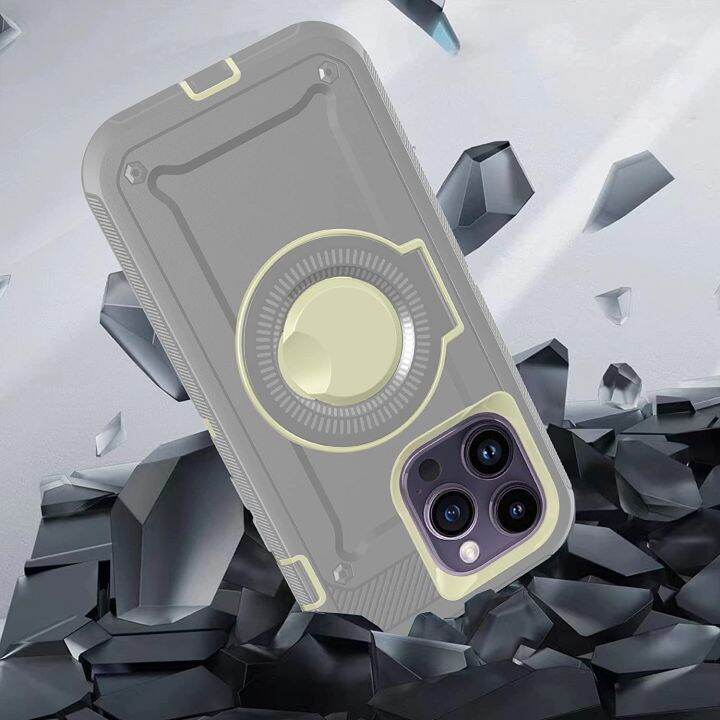 ขาตั้งแหวนแม่เหล็ก-heavy-duty-drop-protection-3ชั้น-full-body-กันกระแทกทหารเคสป้องกันสำหรับ-iphone-14-pro-max-14-plus-14-pro-13-pro-max-13-12-pro-max-12-compatible-ด้วย-magsafe