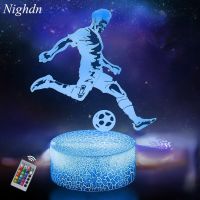 Nighdn 3D Night Lights Football LED Illusion Lamp 7 Colors Change Nightlight Bedroom Decor Birthday Christmas Gifts for Kids Night Lights