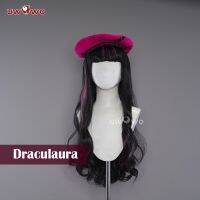 Uwowo-Peruca คอสเพลย์มอนสเตอร์สูง,Preto E Rosa, Cabelo Comprido, Resistente Ao Calor, Draculaura, Pré-A,75Cm