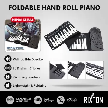 Roll Up Piano,49 Keys Electric Piano Keyboard,Portable Keyboard  Piano,Keyboard Piano for Beginners(Silver)