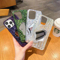 เคสกระจกแต่งหน้าแฟชั่นสุดหรูสำหรับ iPhone 14 Pro Max 13 Pro 11 13 Pro Max ฝาครอบ TPU ชุบซิลิโคนแบบนุ่มด้วยฟอยล์3D