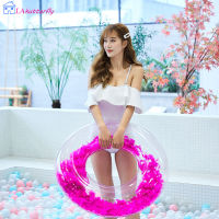 LAkutterfly LAkutterfly Inflatable Transparent Sequin Feather Swimming Circle For Beach Pool Floatfloat