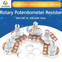 5pcs WH148 B1K B2K B5K B10K B20K B50K B100K B500K 3Pin 15mm Shaft Amplifier Dual Stereo Potentiometer 1K 2K 5K 10K 50K 100K 500K