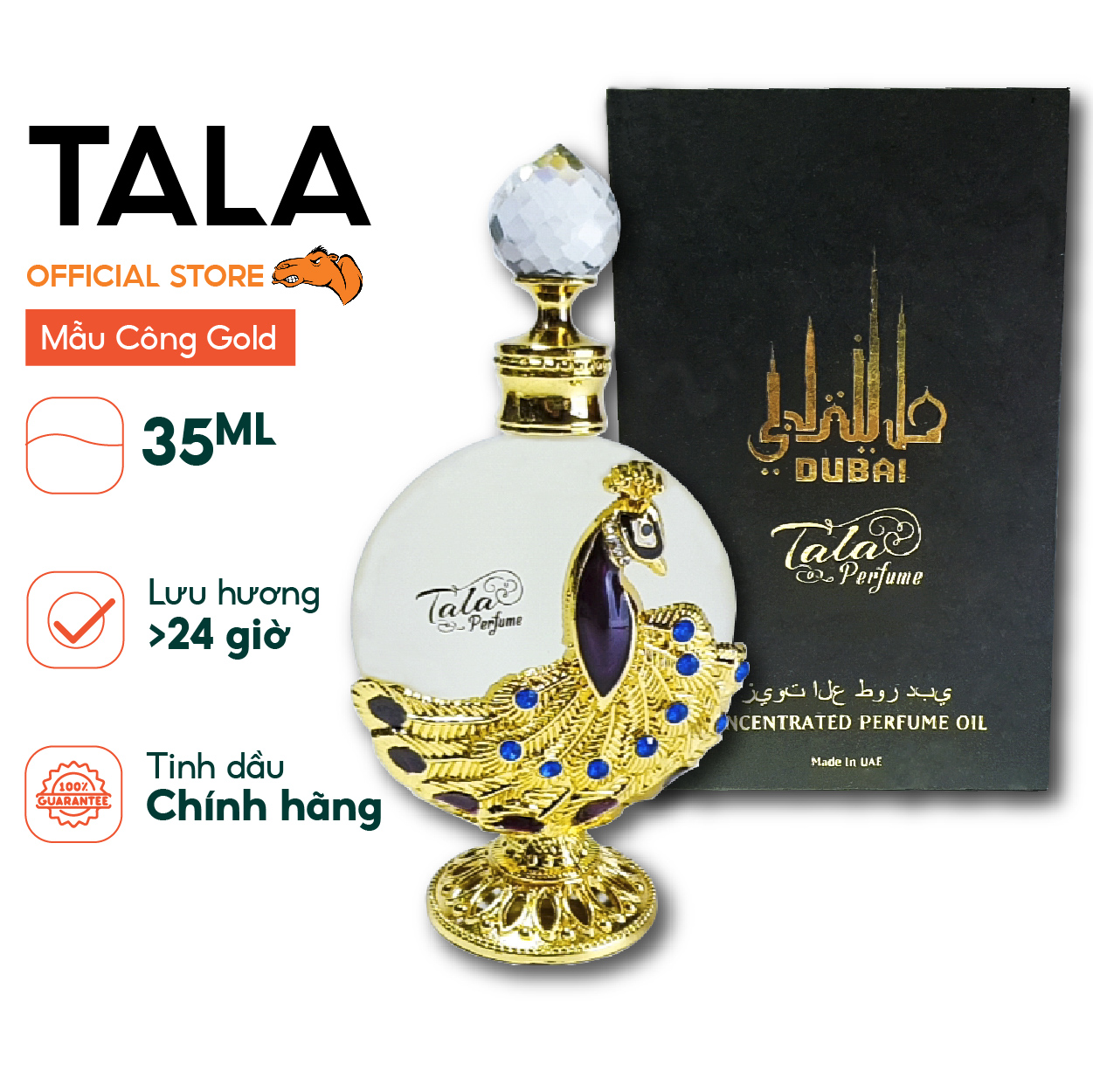 Tinh Dầu Dubai TALA Công Phượng Hoàng Gold 35ml nước hoa cho nam và nữ lưu hương 24 giờ có tem niêm phong