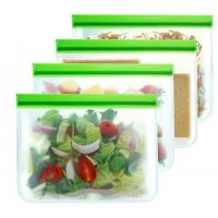 Transparent Food Storage PEVA Bags Silicone Leakproof Containers For Reusable Zip Shut Bags Fresh Wrap Food Storage Bags