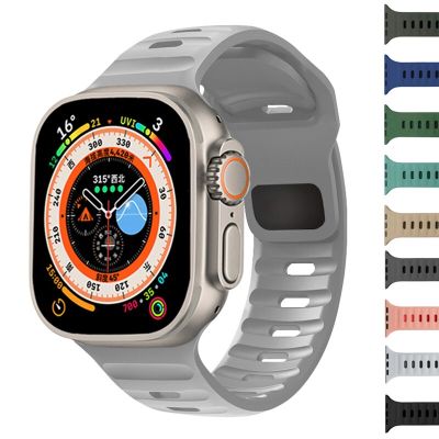Silicone Strap For Apple Watch Band 44mm 45mm 42mm 41mm 40mm 38 sport band bracelet iwatch Serise 8 7 6 5 4 3 se Ultra band 49mm Straps