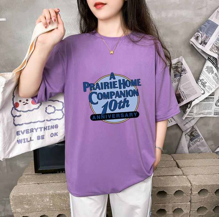 พร้อมส่ง-fashion-dress-shop-เสื้อแขนสั้น-เสื้อยืด-น่ารัก-ลายเท่ๆ-a-prairie-home-companion-10th-แฟชั่นเกาหลี