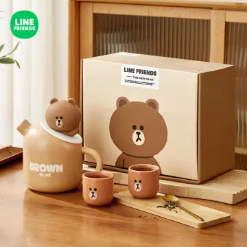 Line Friends Brown Sally Kawaii Teapot Ceramic Kettle Large Capacity  Drinking Cup Christmas Gift Tea Set Anime Cute Cartoon Gift - AliExpress