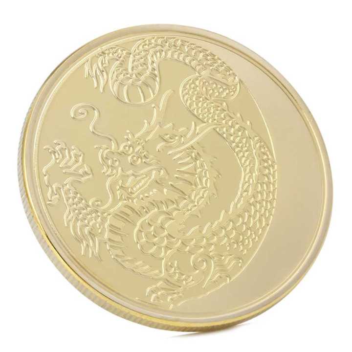 คอลเลกชันของขวัญของที่ระลึกที่ระลึกสำหรับเหรียญที่ระลึกลวดลายมังกรจีนของสะสมตกแต่งเหรียญ