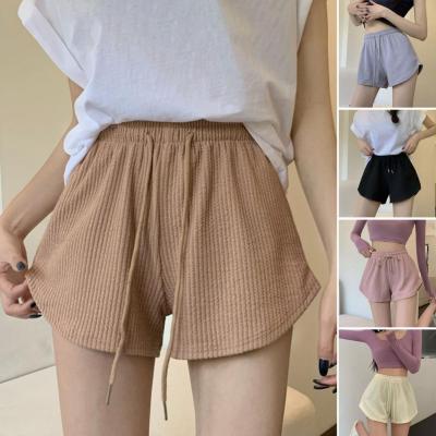 Woman Shorts Elastic Drawstring Lace Up High Waist Wide Leg Trousers Casual Wear Plus Size Summer Solid Shorts Casual Sports Pan