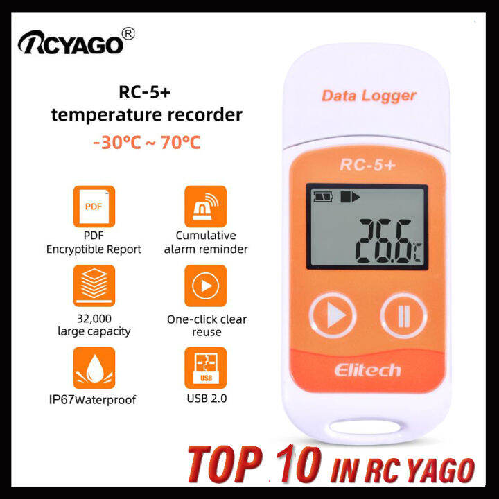 Elitech RC5+ Highprecision Digital USB Temperature Data Logger with