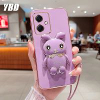 YBDเคสกระต่ายน่ารักสำหรับ Xiaomi Redmi Note 12 4G 5G Note12 Turbo Note 12Pro 5G 4G Note12 Pro + Note 12s เคสโทรศัพท์การ์ตูนขาตั้งสามมิติฟรีสายคล้องเคสซิลิโคนแบบนิ่ม