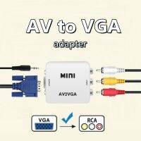 BSLIUFANG Mini RCA To VGA Converter AV2VGA VGA2AV Conversor with 3.5mm Audio VGA Video Converter For PC to TV Computer to TV