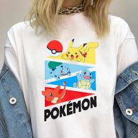 2023 เสื้อยืดลำลองสไตล์ใหม่ น่ารักการ์ตูน Pikachu Streetwear ญี่ปุ่น Harajuku Pikachu Kawaii เสื้อลำลอง Ulzzang อะนิเมะหลวมใหม่ผู้หญิงฤดูร้อนเสื เสื้อยืดคุณภาพดี เสื้อยืดผ้าฝ้ายแท้