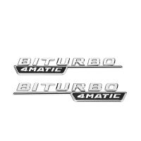 2pcs Car Front Fender BITURBO 4MATIC Logo Sticker For Mercedes Benz AMG GLA GLC GLE GLS CLS GT E S Class Car Tuning Accessories