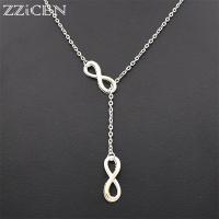 Fashion New Style Color Double Eight 8 Infinity Sign Pendant Lariat Necklace for Women Men Lucky Infinity Symbol Jewelry