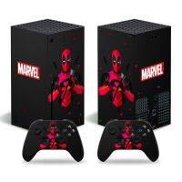 เคสสติกเกอร์รูปลอก Marvel Deadpool ลายการ์ตูนสำหรับคอนโซล Xbox Series S และตัวควบคุม2ตัวสกินไวนิลอุปกรณ์เสริมสำหรับเกมอุปกรณ์ป้องกันหน้าจอ BHM3721