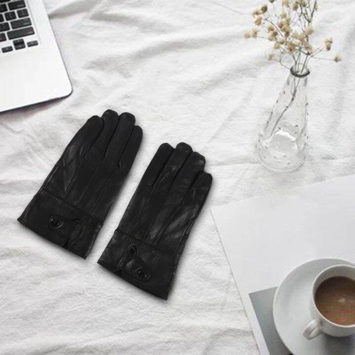 mens-winter-leather-single-button-driving-gloves