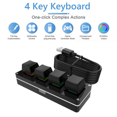 3 Keys RGB ปุ่มกดที่กำหนดเองการเขียนโปรแกรมมาโครลูกบิดแป้นพิมพ์ Hot Swap แป้นพิมพ์แบบพกพามินิ Mechanica แป้นพิมพ์สำหรับเกมทำงาน