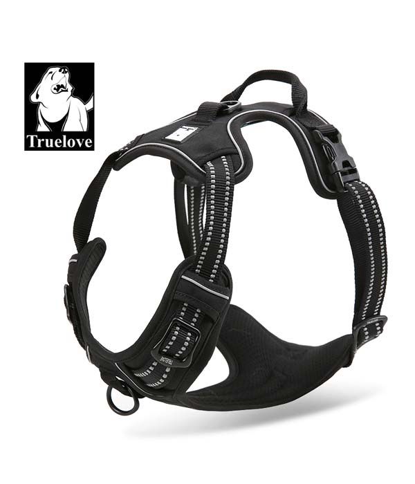 truelove-pet-dog-harness-reflective-high-elasticity-sponge-padding-adjustable-safety-vehicular-lead-aluminum-alloy-d-ringtlh5651