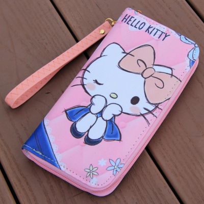 Hello Women Long Zip Purse Ladies Card Holder Clutch Phone Coin Wallet