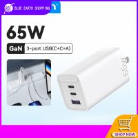 ที่ชาร์จความเร็วสูง USB GaN Type C 65W ที่ชาร์จเร็ว4.0 3.0 PD ที่ชาร์จ USB สำหรับ12 13 Pro Max ที่ชาร์จความเร็วสูงแล็ปท็อป