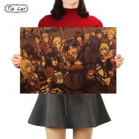 TIE LER Attack on Titan Posters Japanese Anime Kraft Paper Prints Livingroom Bedroom Decoration Bar Cafe Home Decoration Wall Stickers Decals