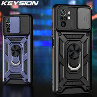 KEYSION เคสสำหรับ Xiaomi เกราะกันกระแทก M4 M5S POCO 5G แหวนป้องกันเลนส์กล้องสไลด์เคสสำหรับ Redmi โทรศัพท์ Note 10S 10 Pro