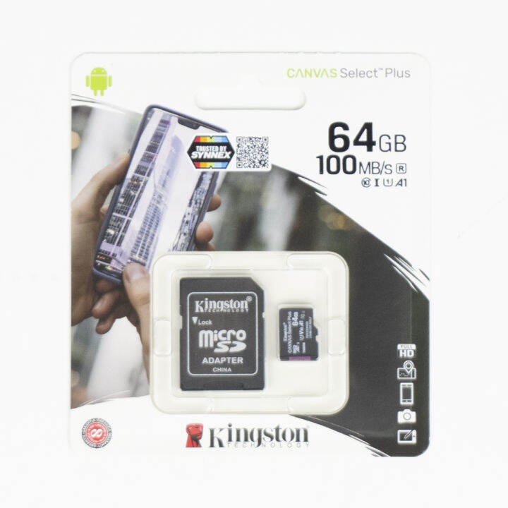 kingston-canvas-select-plus-microsd-memory-card-64gb-พร้อม-adapter-ของแท้-ประกันศูนย์-limited-lifetime-warranty