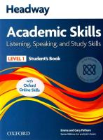 Bundanjai (หนังสือเรียนภาษาอังกฤษ Oxford) Headway Academic Skills 1 Listening Speaking and Study Skills Student s Book Online Practice (P)