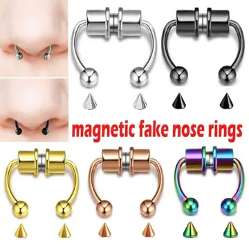 Realistic fake hot sale septum piercing