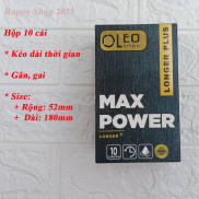 Bao cao su kéo dài thời gian Oleo Lampo Max Power hộp 10 cái - gân - gai