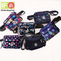 ifashionbagshop(IF1162) กระเป๋าสะพายผ้าไนล่อนลวดลายเยอะ