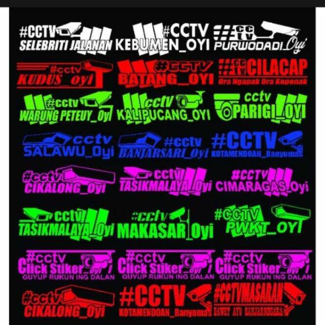 32 Pcs Stiker Cctv Truk Oleng Sticker Cctv Lazada Indonesia