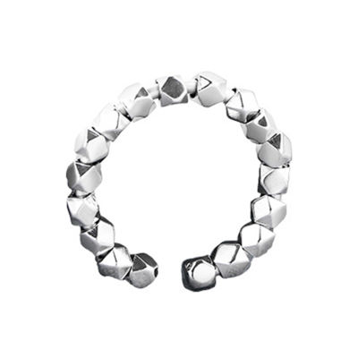 Bluelans®ของขวัญวันวาเลนไทน์แหวนเปิดสำหรับผู้หญิงลูกปัดสี่เหลี่ยมแหวนใส่นิ้วปรับได้
