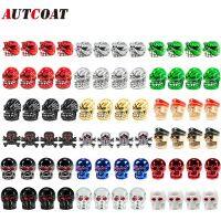 AUTCOAT 4Pcs/Set Skull Style Tire Valve Caps for Tires Universal Stem Valve Caps Attractive Dustproof Caps Car Accessories