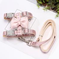 Cat Harness and Leash Adjustable Size Bling Harness with Bow Trim and Leash Rope To Keep Out Break Free Cat Walking for Cats