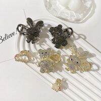 Cute Rabbit Bear Crystal Hair Claws Women Pearl Hairpins Zircon Shark Clip Ponytail Holder Hair Clips Hairgrip Party Headwear