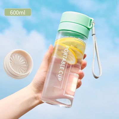600ml Drinking Water Bottle BPA Free Plastic Water Cup Portable Reusable Large Capacity Sports Water Bottles for Outdoor Camping