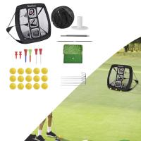 Fogong Golf Chipping Net Putting Mat Training Aids With Carry Bag Garden Sports