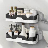 Bathroom Storage Shelf Wall Mounted Shower Organizer Shelves Detachable Drain Rack Kitchen Spice Container Home Storage Holder