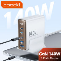 Toocki 140W เครื่องชาร์จ Gan สำหรับเดสก์ท็อปที่ชาร์จเร็วสำหรับ Macbook Usb 13แท็บเล็ตประเภท Iphone Pro การชาร์จ Pd Pps สำหรับ Afc C Station 14