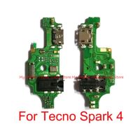 Usb แท่นชาร์จบอร์ดเชื่อมต่อสายเคเบิ้ลยืดหยุ่นสำหรับ Tecno Spark 4 Spark4ชาร์จพอร์ตอะไหล่ซ่อม