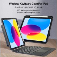 iKey Magnetic Split Detachable Wireless Bluetooth LED Backlit Backlight Touchpad Keyboard Leather Case Compatible For iPad Pro 11 12.9 Mini 6 Air 4 Air 5 10th gen 10.9 9th 8th 7th gen 10.2 Air 3 10.5 inch With Pencil Slot Holder Vertical Protection CoverT