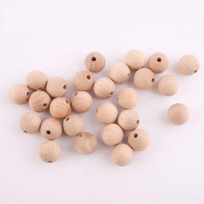 ♕﹊ 40PCS 8MM รอบ Beech ไม้ลูกปัดพยาบาลเด็กอุปกรณ์เสริม BPA ฟรีไม้ Baby Teether Sensory Chewing ของเล่นลูกปัด DIY เครื่องประดับ