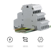 10PCS DIKD1.5สามชั้นขั้วต่อไฟฟ้า DIN Rail Terminal Block 0.2-2.5 Mm² Rail Sensor ขั้วทองเหลือง Block