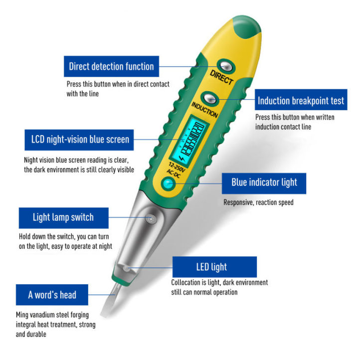 ปากกาทดสอบ-ac-dc-12-250v-ทดสอบไขควงไฟฟ้าจอแสดงผล-lcd-เครื่องทดสอบแรงดันไฟฟ้าเครื่องมือช่างไฟฟ้าปากกาทดสอบ