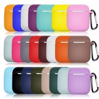 Silicone Earphone Case for AirPods 1/2 Gen Cover Case Wirless Headphones Skin-friendly Earbuds Case with Hook iPhone Case Bag