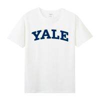 yale University Scholar Student Merchandise Printed Pure Cotton Round Neck Short-Sleeved T-Shirt Men