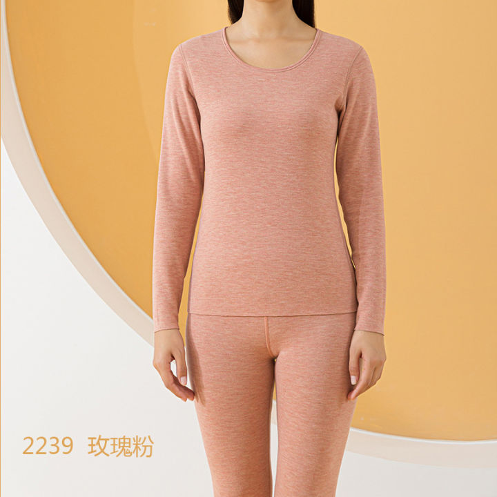 Autumn and Winter Thickened Silk Thermal Underwear Thermal Clothing Set  Women's Home Wear